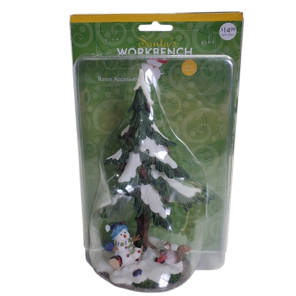 Santa's Workshop 2002 Snowman /Tree Resin Accessory VTG Christmas Village - Picture 2 of 10